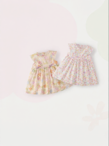 Jelly Baby | Đầm Nữ Bông Cotton Tay Bồng Hoa Văn Ngọt Ngào