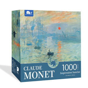 Adult Version 1000 Piece Puzzle Monet Oil Painting Lotus Sunrise Impression Educational Toy for Boys And Girls Stress Relief