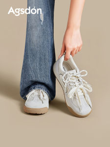 Agsdon | Summer Breathable White Leather Trainer Shoes