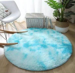 Fluffy Rug Round Shape Rug Carpet Living Room Carpet Floor Mat Velvet Carpet Rug for Tent 100 cm