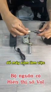 Nguồn hiển thị số vol để máy xăm hoạt động kèm bàn đạp 2 chế độ