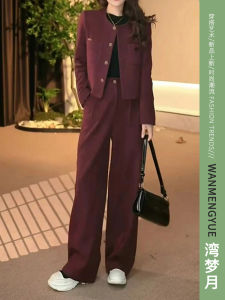 Spring New Style Fashionable Youthful Short Coat High Waist Casual Versatile Straight Leg Pants Stylish Two Piece Set Women