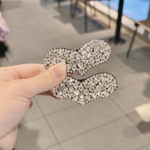 Girls Diamond Heart Shaped Hair Clips Side Bangs Back of Head Frizz Hair Small Girl Hairpins Hair Accessories Childrens Fashion