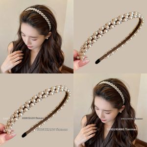 High Crown Pearl Headband Elegant Stylish Hair Accessory