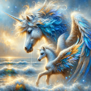 Huacan Full Square Round Diamond Painting Seaside Unicorn Diamond Mosaic Animal Landscape Complete Kit Decorative Paintings
