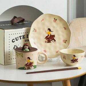 Retro Ceramic Dinner Plate Cute Girls Household Tableware: A Comprehensive Guide