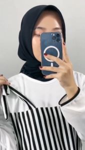 CARLINA – Khaila Dress Overall Sisi Salur Tali Pundak Korean Style Wanita Maxy