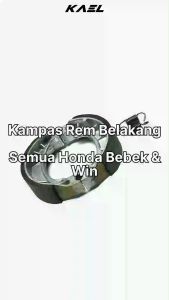 Kampas Rem Belakang Honda Bebek Supra X 125 & Grand & Supra Fit New & Revo & Blade & Karisma & Win & Prima & Star & Astrea & Legenda Kamvas-Brakeshoe Breakshoe Brake Break Shoe Pad
