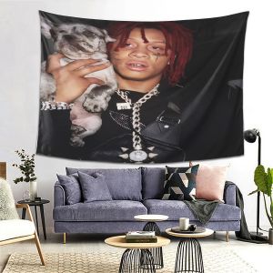 VIKAMA Hip Hop Rapper Trippie Redd Dog-Hugging Tapestry Cool and Stylish American Street Room Decoration