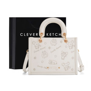 Clever&Ketch Fashionable Cartoon Embroidery Handbag Womens Shoulder Crossbody Bag 2025 New Style Versatile Small Square Bag