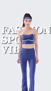 UMISO Yoga Set Shockproof Shaping Sports Bra High Waist Yoga Wide Leg Pants Hidden Pocket 2in1Yoga Skirt Streamlined Fitness Sports Suit