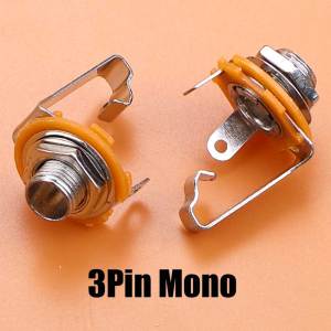 2/5/10PCS 6.35mm Mono Stereo 3 4 5 6 Pin Pole Female Panel Mount Power Socket Connector 6.5 Audio Cable Jack Plug Solder Adapter