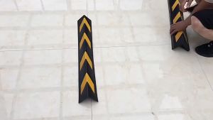 【CKA】Traffic Safety 80cmx10Ccm Rubber Wall Corner Guard Protector Car Parking Pole Safety Wall with Reflective Sticker Underground garage collision warning tape