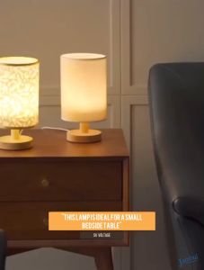 【Buy 1 Take 1】LED Table Lamp USB Eye Protection Night Light Wooden Lampshade Bedroom Bedside Lamp for Kiving Kisds Room