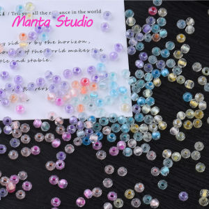 ลูกปัดรูปล้อรถยนต์ 4 มม. ชุบด้านหลายมุมสำหรับทำสร้อยข้อมือ สร้อยคอ เครื่องประดับ DIY ลูกปัดวัสดุสำหรับทำเครื่องประดับ