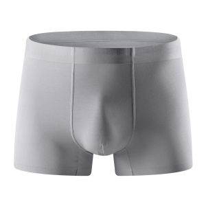 New Arrival Modal Men Underwear Breathable Plaid High Elasticity Antibacterial Seamless Boys Pure Color Mid-Waist Boxers