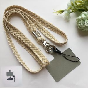 Detachable Anti-Loss Mobile Phone Lanyard Ethnic Style Crossbody Long Hanging Rope Non-Restraining Alloy Material Mobile Accessories