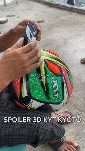 SPOILER HELM 3D KYT KYOTO POLOS ALL COLOUR FREE 3M SPOILER HELM PREMIUM ANTI PECAH TAHAN BANTING BISA COD SPOILER KYT SNI