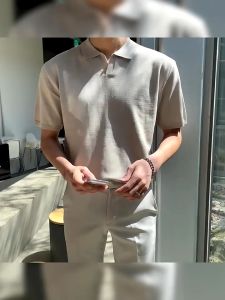 Polo T Shirt For Men Black Summer Casual All-match Short Sleeves Collar Polo Shirt For Man Top