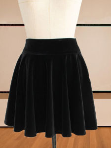 กระโปรงสั้นทรงเอผ้ากำมะหยี่สีทองไซส์ใหญ่ กระโปรงสั้นทรงเอเอวสูง ทรงเข้ารูป ฤดูใบไม้ผลิ ฤดูใบไม้ร่วง ฤดูหนาว กระโปรงสั้นทรงเอ