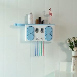 Taii 2021 New Creative Auto Squeezer Toothpaste Dispenser Toothbrush Holder Set