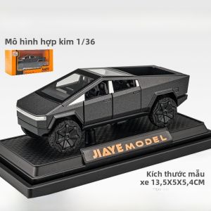 Tesla Pickup Camper Set Alloy Metal Camping Car Simulation Toy Pullback Sound Light Truck Model Collectible Vehicle Model