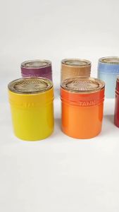 CozE Ceramic Gradient Rainbow Food Storage With Airtight Lid 400ml Kitchen Food Canisters Colorful