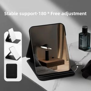 1PC Portable Compact Folding Makeup Mirror - Desktop Size Suitable for Student Dormitories Homes with Storage Function