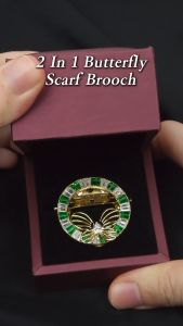 Sv Premium Colorful 2 In 1 Butterfly Scarf Brooch Buckle Tudung Rama Rama Ring Tudung Pin Tudung Mewah With Gift Box