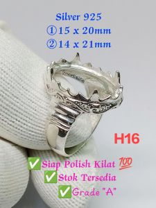 🇲🇾◆H16 ★Ring Casting DIY ★Sarung Cincin Silver 925 ★ ①15 x 20mm②14 x 21mm ★±8.00gm ★Bingkai Cincin Perak