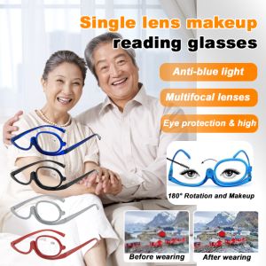Fashion Monocle Glasses Full Frame Eyeglasses Makeup Eyewear Multifunctional Rotatable