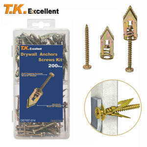 Self Drilling Drywall Anchors with Screws Kit Zinc Plated Steel Wall Anchors and Self Tapping Screws Heavy Duty