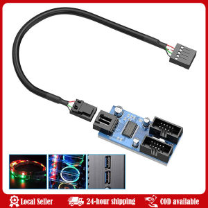9Pin USB 2.0 multiplier Motherboard USB 9Pin Interface Header Splitter 1 to 2 Extension Cable Adapter 9Pin 1 to 2/4 USB USB 9 Pin Interface Header Motherboard Extension Splitter 1 To 2 Cable Desktop USB2.0 HUB Connectors Adapter Port