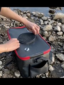 READY STOCK 🔥 Portable Fish box Fishing Bucket / EVA Bag Kotak Pancing Ikan Umpan hidup Berlipat 户外可折叠钓鱼箱