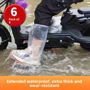 Extra Thick Waterproof Rain Boot Covers Mens Womens Outdoor High Tube Adult Wear-Once Anti-Slip Fall Winter Traction