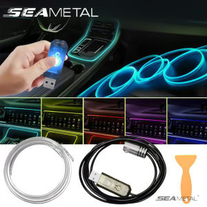 3 Meters Car Interior Light Atmosphere Light 12V USB Ambient Light Flexible Wiring Neon Strip Lamp Multi-colors