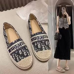 Fashionable fisherman womens shoes suitable for wearing outside one-step slip-on summer all-matching flat bottom comfortable round-toe single shoes