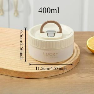 WORTHBUY | Hộp Cơm Trưa Bằng Nhựa Dùng Được Trong Lò Vi Sóng Chống Rò Rỉ Có Tay Cầm Dành Cho Trẻ Em Và Người Lớn Thân Thiện Với Môi Trường Hình Tròn Kèm Đũa.
