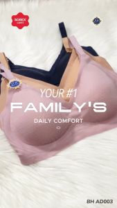 Sorex Bra Invisible Tanpa Kawat Full Cup Kait 3 Busa Sedang Cup B AD 003