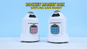 【NEW】Rocket Piggy Bank for Kids Password+Face Recognition Creativity Large KidsBirthday Holiday Gift