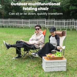 Outdoor portable foldable footrest chair folding lounge chair camping and leisure lightweight and adjustable reclining chair