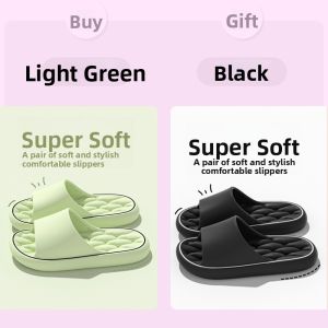 MONLEYTA | Buy One Get One Free Thick Heel Slippers For Men And Women Indoor Home Bathroom Anti-Slip Massage Summer Slippers EVA Material