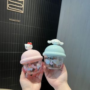Sanrio Sanrio Cute Cartoon Pom Pom Purin Kitty Pudding Cup Milk Cup Fruit Cup Cup with Straw Girl