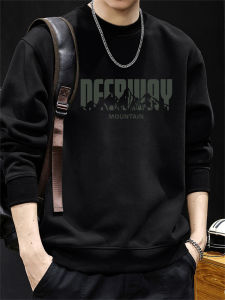 JIANMUJI | Casual Trendy Round Neck Heavyweight Thermal Thicken Loose Long Sleeve Pullover Hoodie