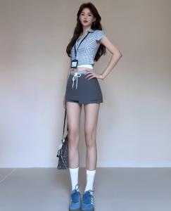 XUECAIQI | Cute College Style Slimming Clothing Set