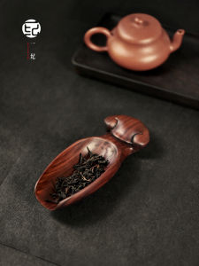 Red Acid Rosewood Chinese Style Tea Set Six Gentlemen Wooden Spoons Tea Ceremony Accessories Handmade Pure Color Diningware