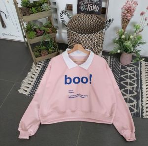 REALPICT OUTWEAR BOO COLAR SWEATER BAHAN TEBAL MURAH SWEATER CREWNECK BOO TERBARU SWEATER KOREA TEBAL SWEATER KEKINIAN