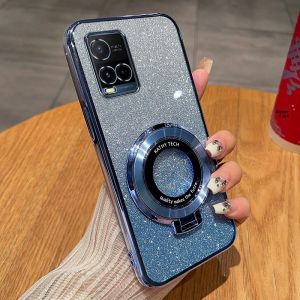 Ultra-Thin Luxury Magnetic Absorption Stand Vivo Y32 Phone Case Womens Model Y21 Creative Protective Soft Shell Anti-Fall Full Cover