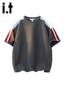 izzue | Breathable Comfort Casual American Trendy Color Block Tee