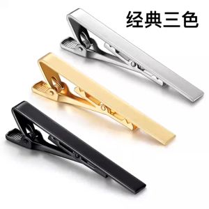 Men Tie Clip Simple Gold Silver Temperament Business Formal Wear Women Pin Korean Version Security Lavalier